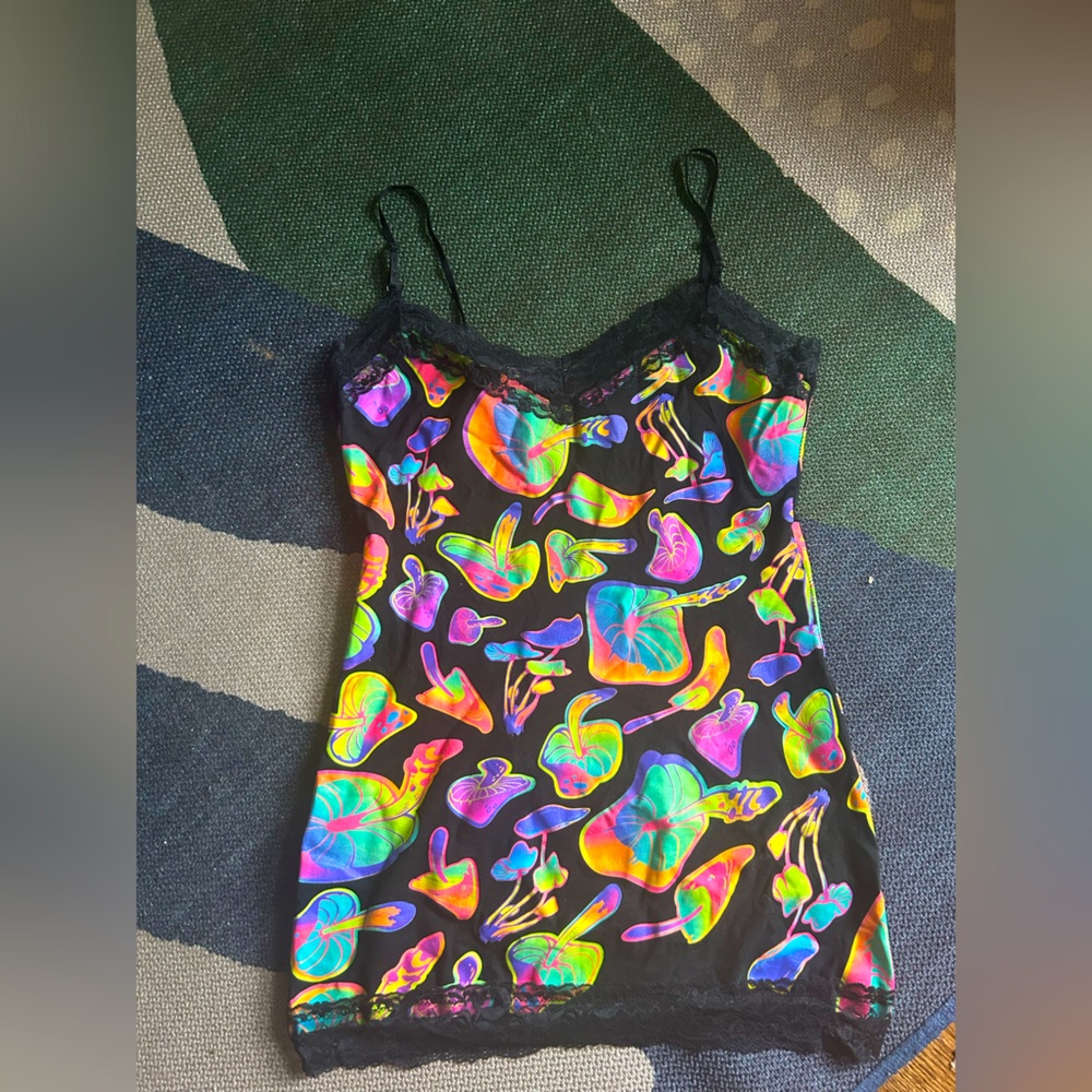 Neon Mushroom Mini Dress